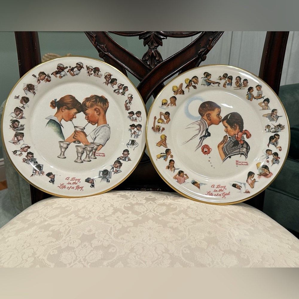 Norman Rockwell Collector Plates - Gorham Fine China - Set of 2